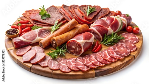 salami slices on a cutting board