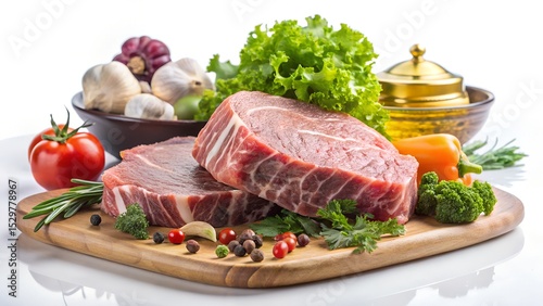 raw meat with vegetables