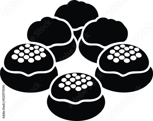 Delicious black and white Easter eggs are isolated gourmet chocolate sweets