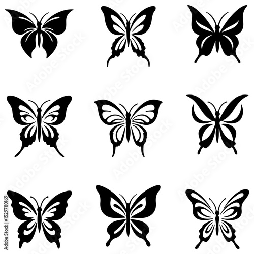 The celestial collection; a set of mystical moon-themed butterflies