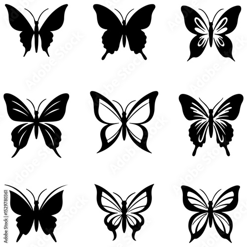 A storybook set of whimsical butterfly characters for children's art