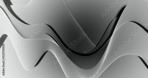 Abstract gray background curved pattern in design 3d render