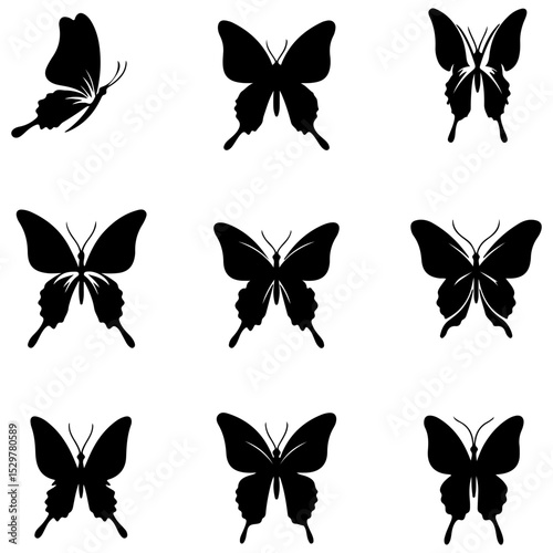 Artistic premium butterfly vector kit with stylish and artistic design assets