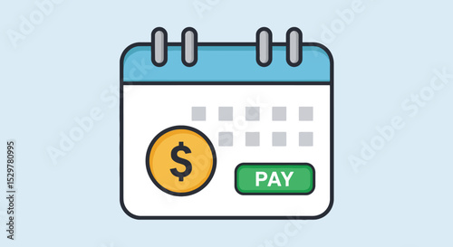 Payment date in calendar, subscription payment, monthly payment date, flat calendar in button pay, tax pay scheduled on calendar