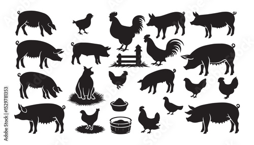black color house animal sat silhouette vector illustration, solid white background