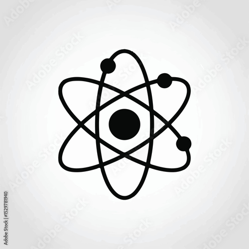 Atom Icon for Science, Physics, and Chemistry Concept Vector Design
