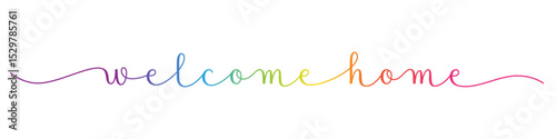 WELCOME HOME vector brush calligraphy banner on white background