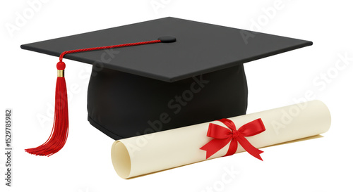 Wallpaper Mural Isolated Graduation Cap and Diploma Torontodigital.ca