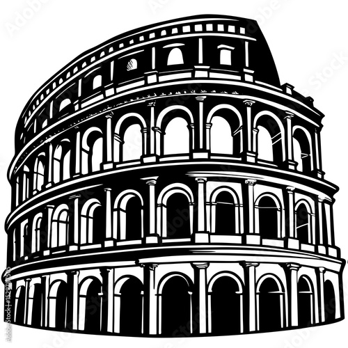 Detailed Vector of Roman Colosseum