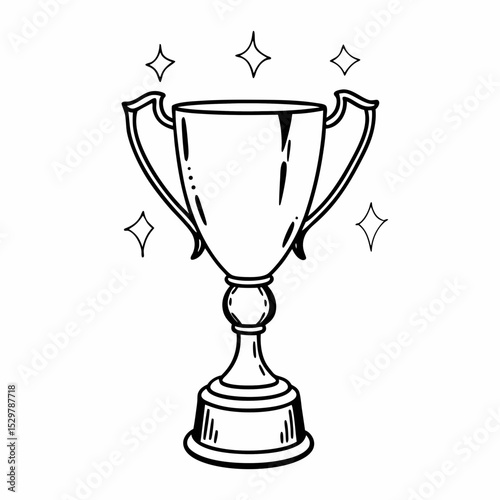 Winner’s Trophy Line Illustration