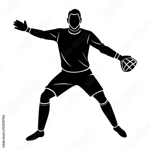 Soccer Goalkeeper Action Silhouette