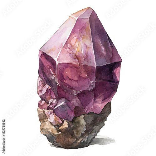 Alchemists Stone, watercolor vector, isolated on a white background.