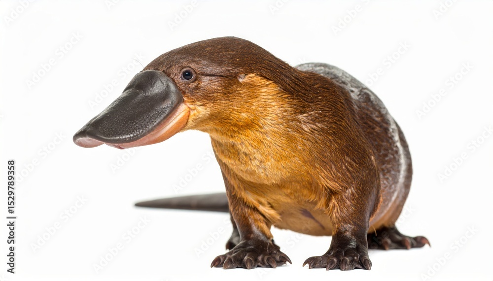 Obraz premium Platypus over white background, exotic animal