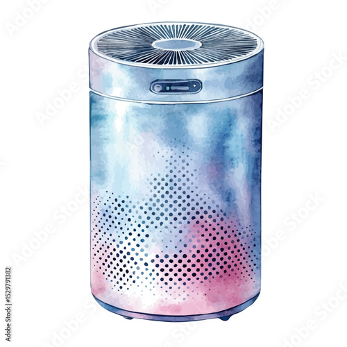 watercolor vector of Air Purifiers, high quality, isolated on a white background.