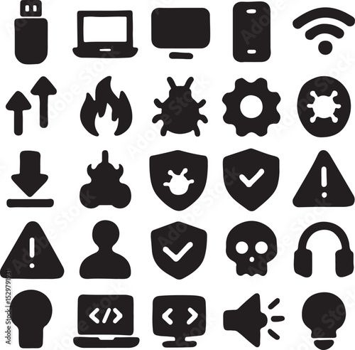 Tech Symbols: A collection of digital and technological symbols. Capture modern devices, software elements, and essential icons.