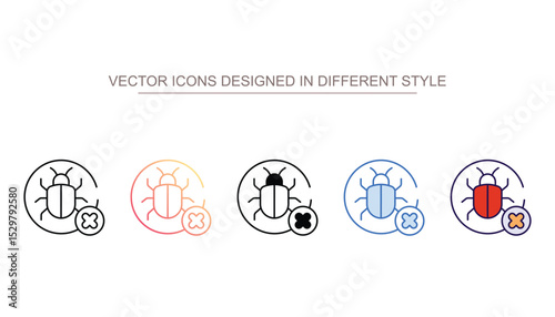 Pest Free Zone icon design with white background stock illustration