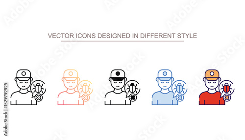 Exterminator icon design with white background stock illustration