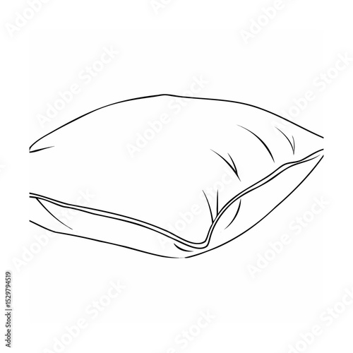 Simple hand drawn illustration of a comfortable pillow for relaxation and home decor design