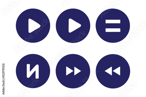 Media player buttons vector Icon Set.
