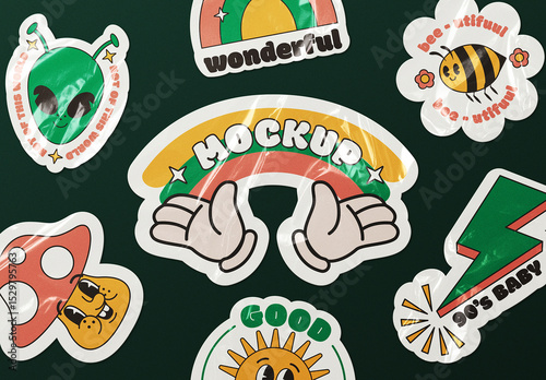 Wrinkled Sticker Mockup