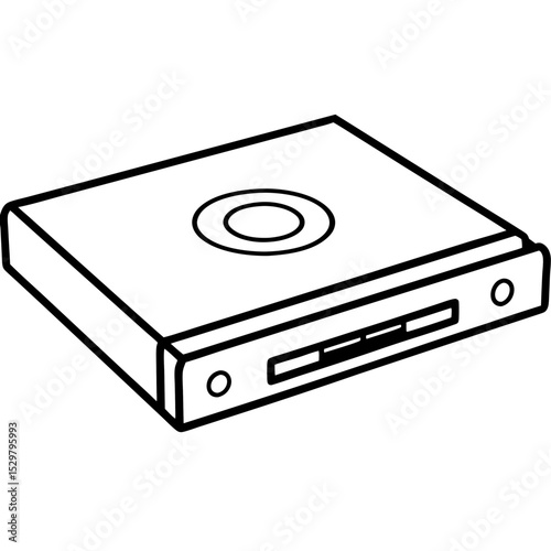 Minimal DVD Player Vector on White Background
