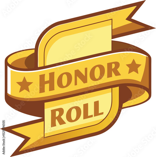 honor roll ribbon gold trim elegant vector
