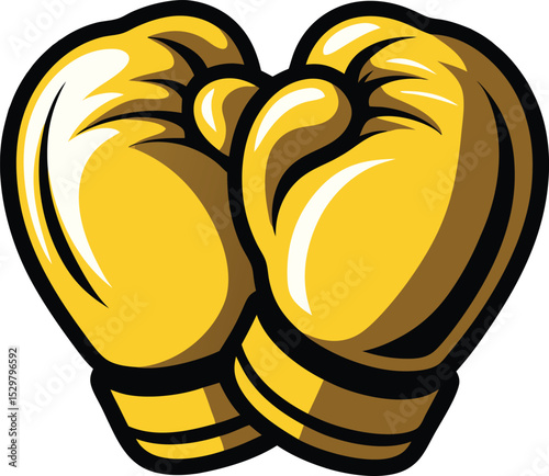 luxury gold foil boxing gloves shiny metallic vector