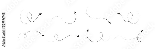 abstract dotted line. Hand drawn curve dotted line vector set.