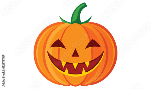 Smiling jack o lantern halloween pumpkin illustration