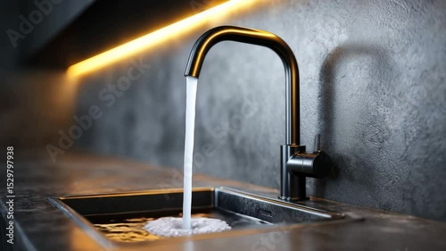 Modern kitchen faucet over a sink