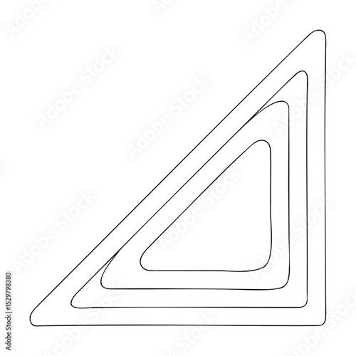 Geometric design featuring nested outlined triangles isolated on a clean white background