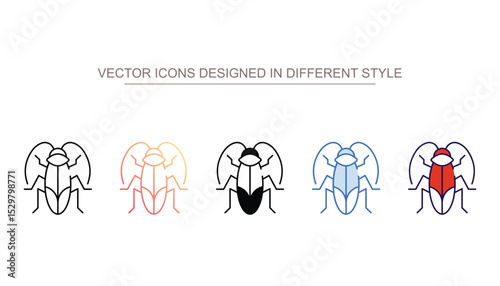 Cockroach icon design with white background stock illustration