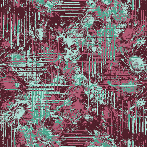 multi colored decorated hand drawn rendered traced embraided ornamental all over base background. repeat pattern geometrical texture border ethnic tribal creative design
