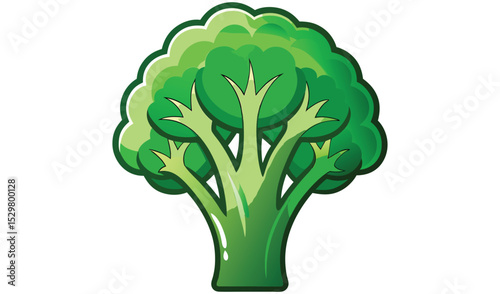 Cartoon broccoli illustration green vegetable