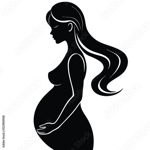 Elegant silhouette of a pregnant woman depicting pregnancy maternity and motherhood beautifully