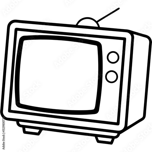 Minimal TV Vector on White Background
