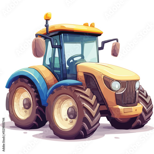 Tractor Vector Illustration logo with Heavy Duty tractor Icon vector on white background