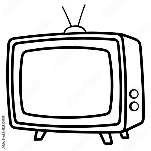 Minimal TV Vector on White Background