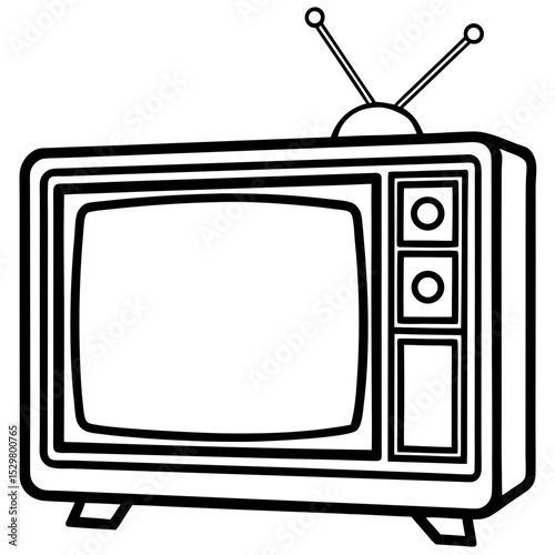 Minimal TV Vector on White Background