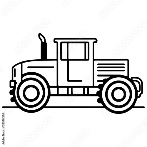 Tractor Vector Illustration logo with Heavy Duty tractor Icon vector on white background