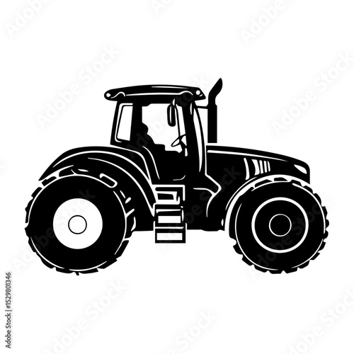 Tractor Vector Illustration logo with Heavy Duty tractor Icon vector on white background