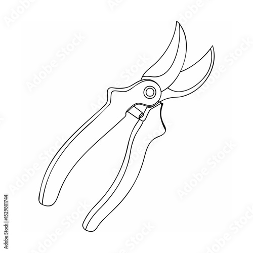 Illustrated outline of garden pruning shears for horticultural tasks and landscaping projects
