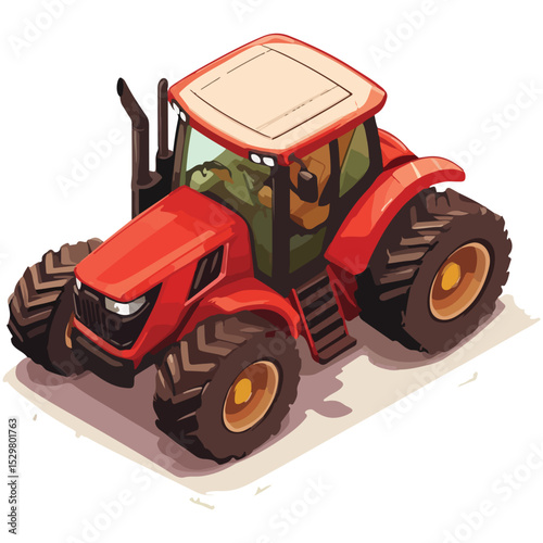 Tractor Vector Illustration logo with Heavy Duty tractor Icon vector on white background