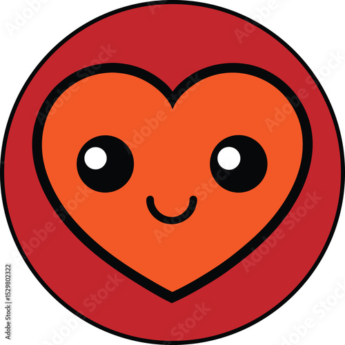 smiley face with heart