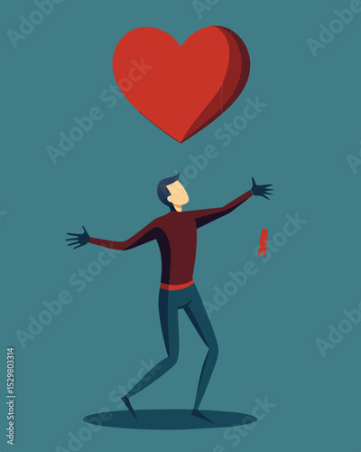 I wanted to break free from the strings that were controlling my heart but I was too far under the puppeteers spell.. Vector illustration