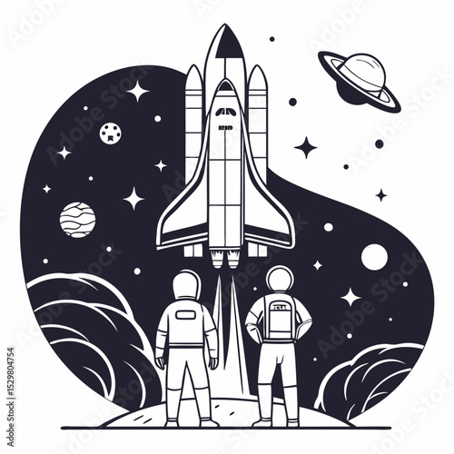 Space shuttle launch astronauts space exploration cosmic adventure