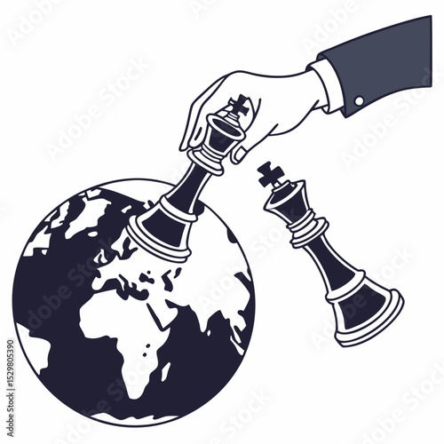 Global business strategy chess game world domination