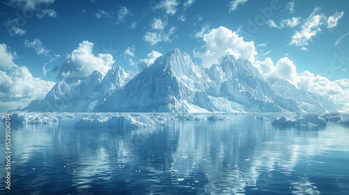 Wallpaper Mural A magnificent scene of towering icebergs reflected in crystal clear waters, capturing the beauty of nature and the serene yet powerful essence of the arctic landscape. Torontodigital.ca