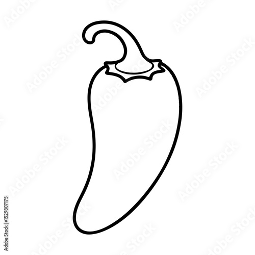 Line art illustration of a single jalapeno pepper