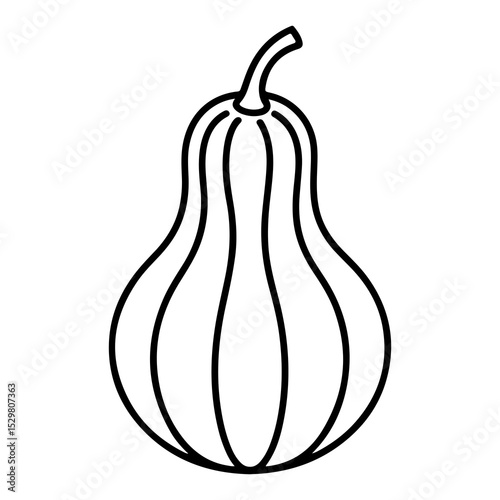 Line art illustration of a gourd